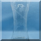 G11. Etched glass vase. 10”h - $22 